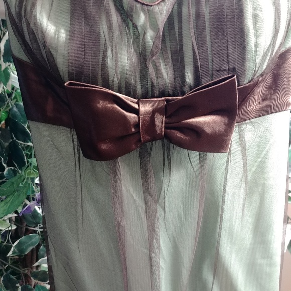 GREEN/BROWN BEADED/SEQUIN SUMMER DRESS BY TEEZE ME SIZE M - Picture 4 of 10